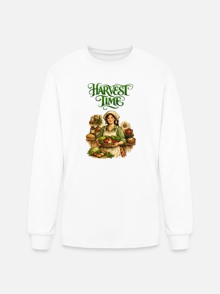 Harvest Time Farmgirl - Men's Long Sleeve T-Shirt - white