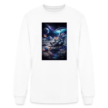 Lunar Lounge Rabbit - Men's Long Sleeve T-Shirt - white - Front