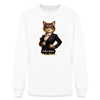 Executive Cat in Suit - Men's Long Sleeve T-Shirt - white - Front