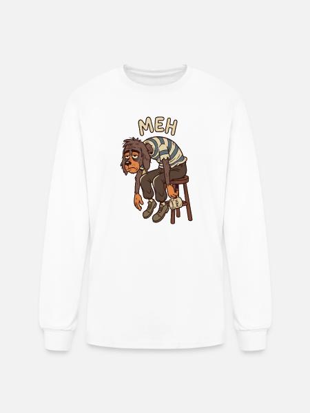 Meh Dog Striped Sweater - Men's Long Sleeve T-Shirt - white