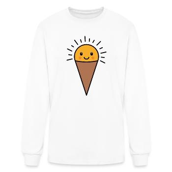 Cheerful Ice Cream Cone - Men's Long Sleeve T-Shirt - white - Front