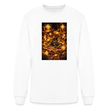 Cosmic DJ Raccoon in Neon Orbit - Men's Long Sleeve T-Shirt - white - Front