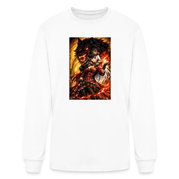Firebound Wolf Maiden - Men's Long Sleeve T-Shirt - white - Front