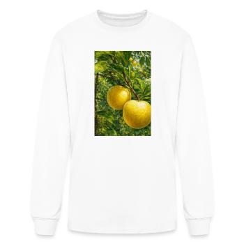 Golden Plum Branches Oil Paint - Men's Long Sleeve T-Shirt - white - Front