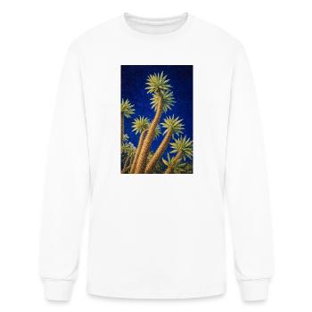 Indigo Palm Canvas - Men's Long Sleeve T-Shirt - white - Front