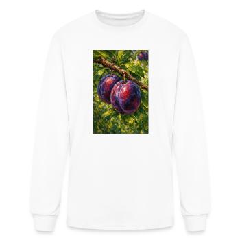 Sunlit Plum Still Life - Men's Long Sleeve T-Shirt - white - Front