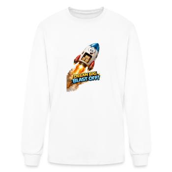 Cute Cartoon Rocket Character T-Shirt Design for K - Men's Long Sleeve T-Shirt - white - Front