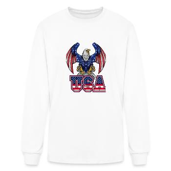 American Eagle USA Patch - Men's Long Sleeve T-Shirt - white - Front