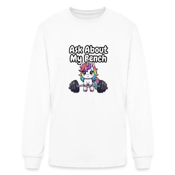 Bench-Pressing Unicorn - Men's Long Sleeve T-Shirt - white - Front