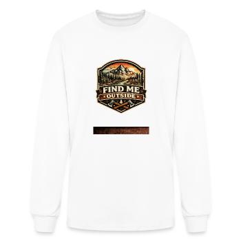Find Me Outside Mountain Badge - Men's Long Sleeve T-Shirt - white - Front