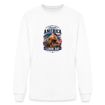 Labor Day 2026 – Hard Work Builds America - Men's Long Sleeve T-Shirt - white - Front