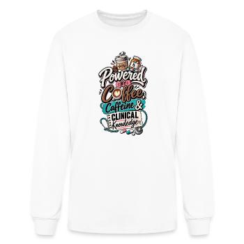 Powered by Coffee & Clinical Knowledge - Men's Long Sleeve T-Shirt - white - Front
