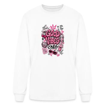 💗 | Gen Z Pink Streetwear - Men's Long Sleeve T-Shirt - white - Front