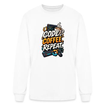 Code Coffee Repeat - Men's Long Sleeve T-Shirt - white - Front