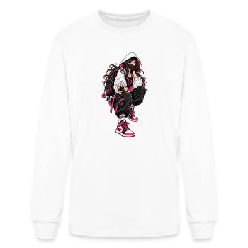 Cute Cyberpunk Anime Girl Street Style - Men's Long Sleeve T-Shirt - white - Front