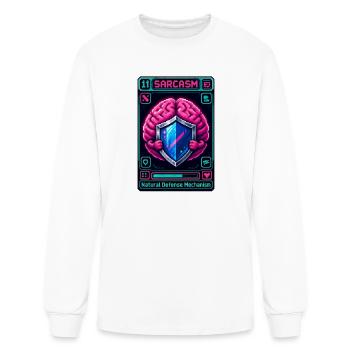 Funny Pixel Brain Sarcasm Defense Mechanism Graphi - Men's Long Sleeve T-Shirt - white - Front