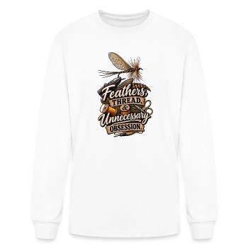 Feathers Thread Unnecessary Obsession Fly Tying - Men's Long Sleeve T-Shirt - white - Front