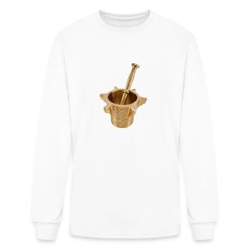 Golden Artisanal Mortar & Pestle - Men's Long Sleeve T-Shirt - white - Front