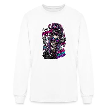 Built Different Skull Neon Chaos - Men's Long Sleeve T-Shirt - white - Front