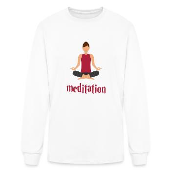 Meditation practice to be peaceful - Men's Long Sleeve T-Shirt - white - Front