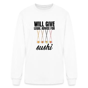 Will Give Legal Advice For Sushi - Men's Long Sleeve T-Shirt - white - Front
