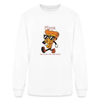 Pepperoni Swag: Pizza with Personality - Men's Long Sleeve T-Shirt - white - Front