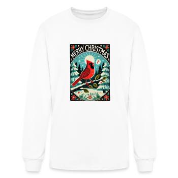 Merry Christmas Cardinal - Men's Long Sleeve T-Shirt - white - Front