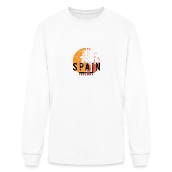 Artistic Valencia Spain Cool Palm Tree Vacation - Men's Long Sleeve T-Shirt - white - Front
