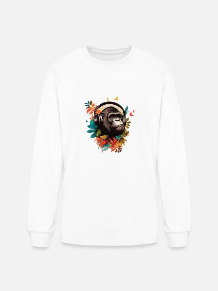 Gorilla DJ Jungle - Men's Long Sleeve T-Shirt - white