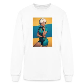 Teal Outfit Heroine with Chains - Men's Long Sleeve T-Shirt - white - Front
