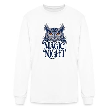 -mystical-snow-owl-with-glowing-amber-eyes-perc - Men's Long Sleeve T-Shirt - white - Front
