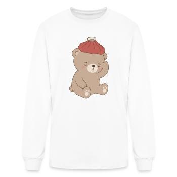 Sad Bear with Hot Water Bottle - Men's Long Sleeve T-Shirt - white - Front