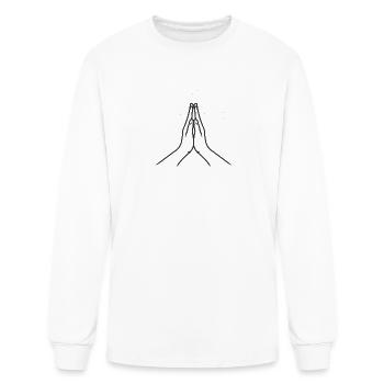 Praying hands - Men's Long Sleeve T-Shirt - white - Front