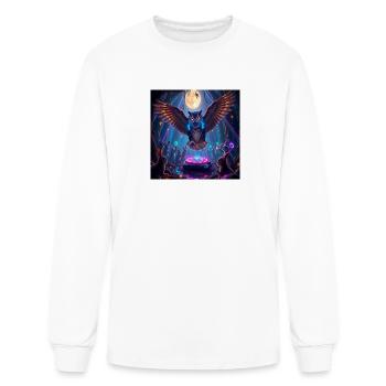 "Moonlight Rave: Owl Spins, Bunny Dances! 🎧🐇✨ - Men's Long Sleeve T-Shirt - white - Front