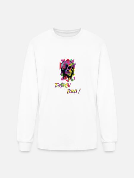 DAMN BRO - Men's Long Sleeve T-Shirt - white