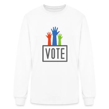 Vote - Men's Long Sleeve T-Shirt - white - Front