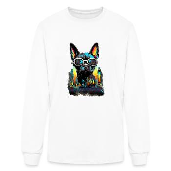 Cyberpunk dog - Men's Long Sleeve T-Shirt - white - Front