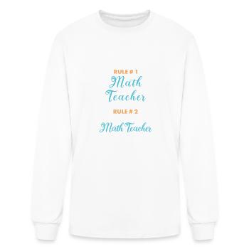 For Math Teacher - Men's Long Sleeve T-Shirt - white - Front