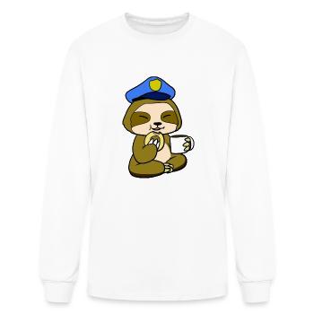 Sloth Cop - Men's Long Sleeve T-Shirt - white - Front
