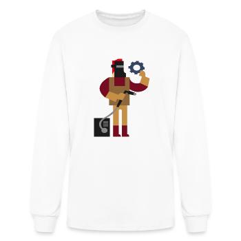 Worker with Tool - Men's Long Sleeve T-Shirt - white - Front