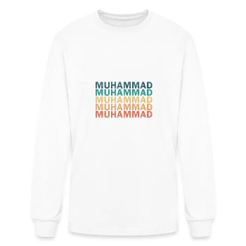 Muhammad Name T Shirt - Muhammad Vintage Retro Nam - Men's Long Sleeve T-Shirt - white - Front