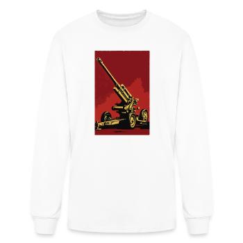 Red Cannon Silhouette - Men's Long Sleeve T-Shirt - white - Front