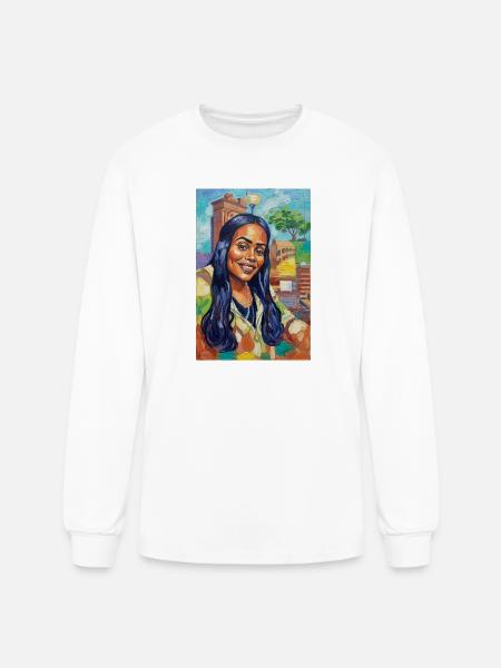 Bluehair City Portrait - Men's Long Sleeve T-Shirt - white