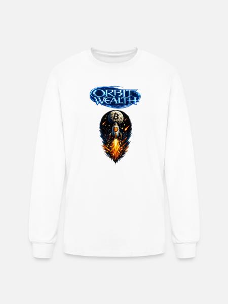 Orbit Wealth Bitcoin Rocket - Men's Long Sleeve T-Shirt - white