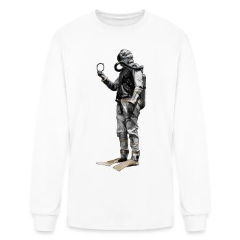 Vintage Scuba Diver with a Double Hose Regulator - Men's Long Sleeve T-Shirt - white - Front