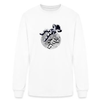 moon and astronaut design - Men's Long Sleeve T-Shirt - white - Front