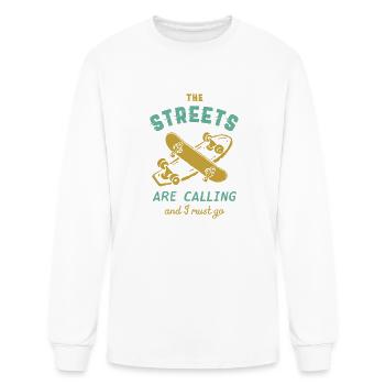 The Streets Are Calling Vintage Skateboarding Skat - Men's Long Sleeve T-Shirt - white - Front