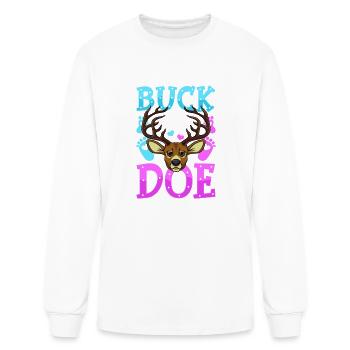 Gender Reveal Buck Or Doe Boy Or Girl - Men's Long Sleeve T-Shirt - white - Front