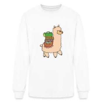 Alpaca On The Road - Men's Long Sleeve T-Shirt - white - Front