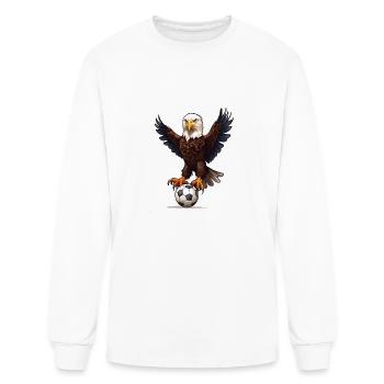 Eagle Soaring with Soccer Ball - Men's Long Sleeve T-Shirt - white - Front